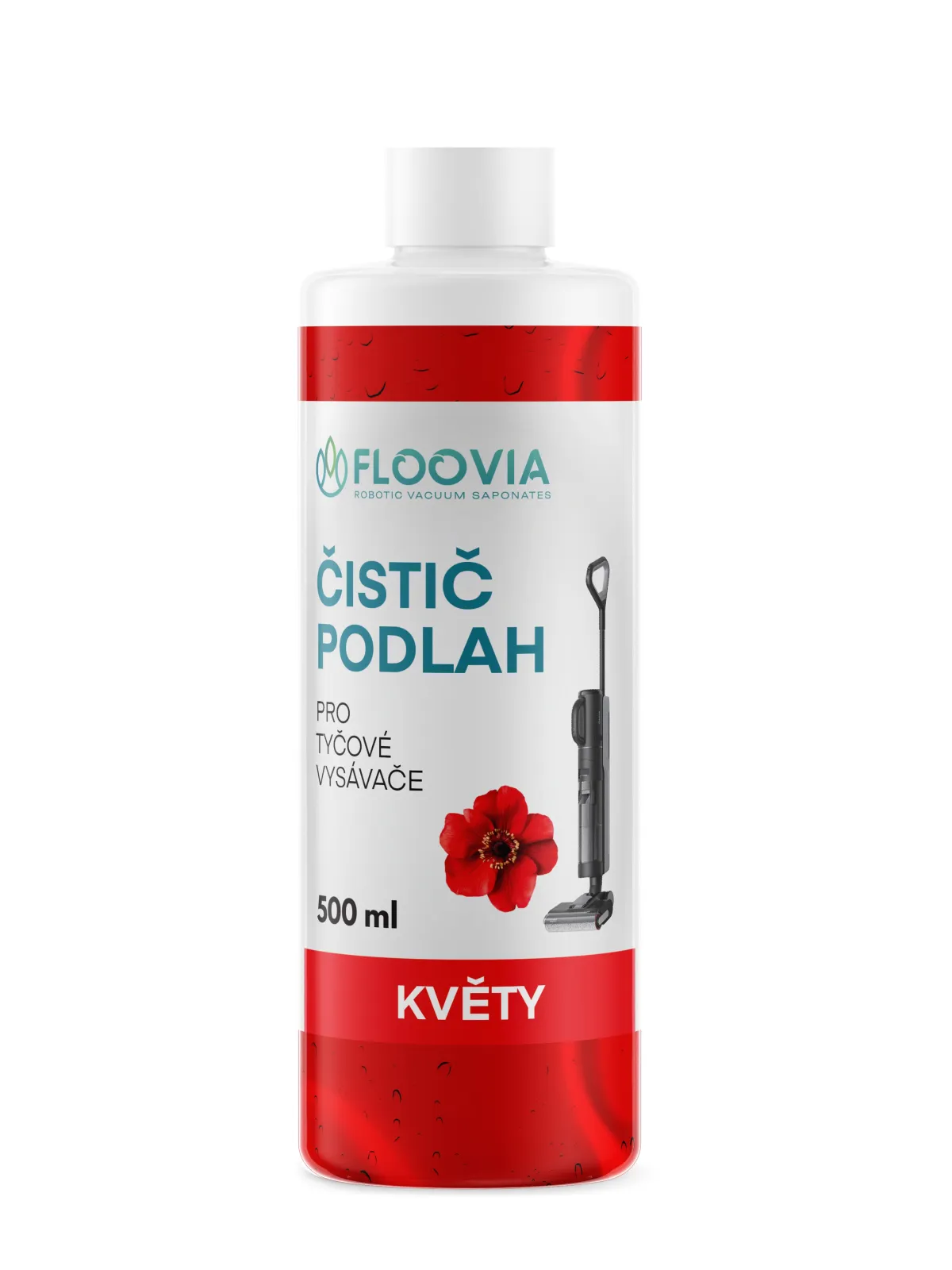 Čistič podlah do tyčového vysavače s mopem Floovia, květinová vůně — obrázek 2