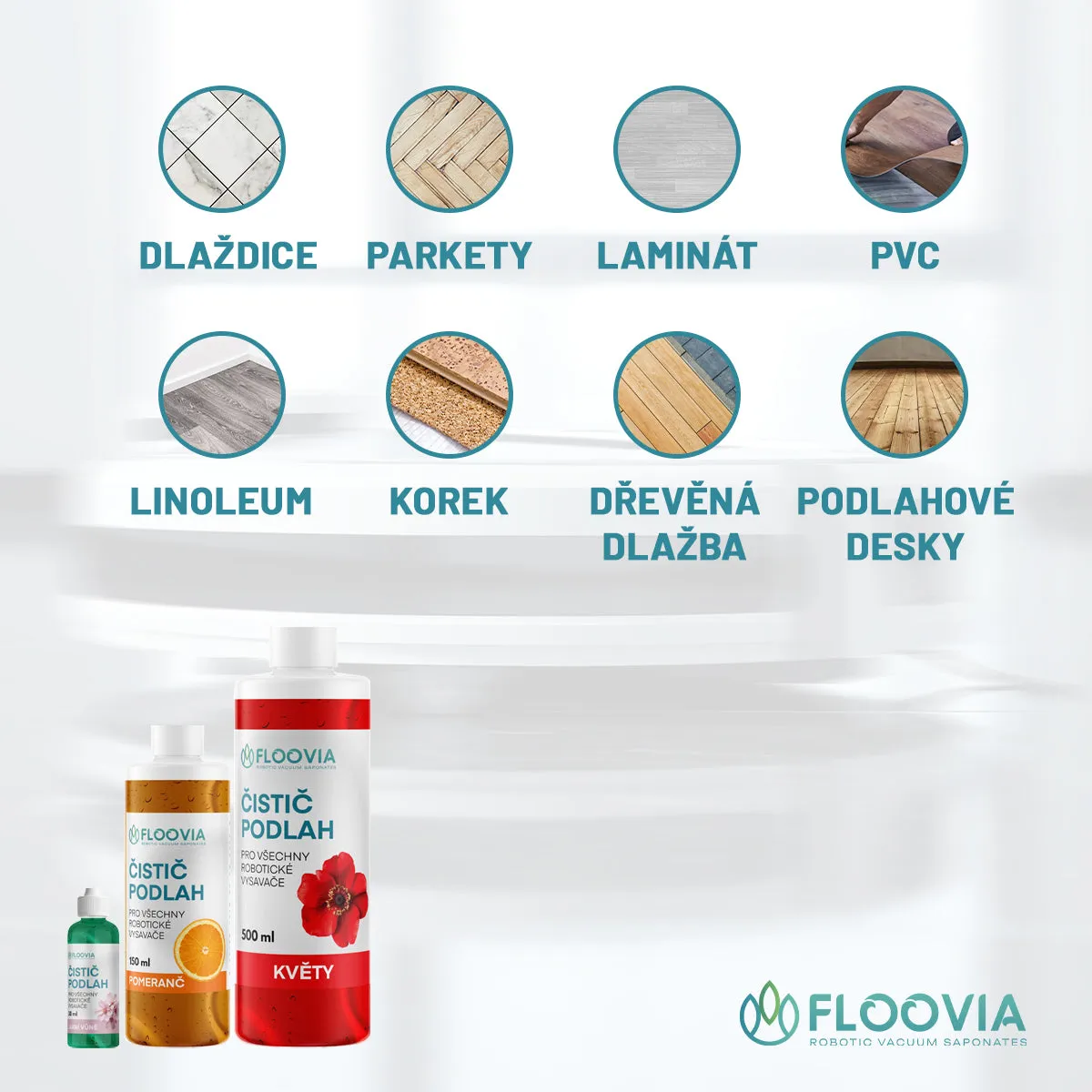 Čistič podlah do robotického vysavače Floovia, limetková vůně — obrázek 6